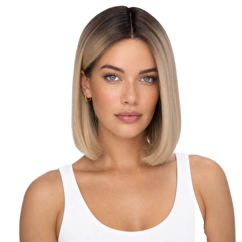 Short Bob Wig 'Sandy': 100% Remy Hair with Swiss Lace