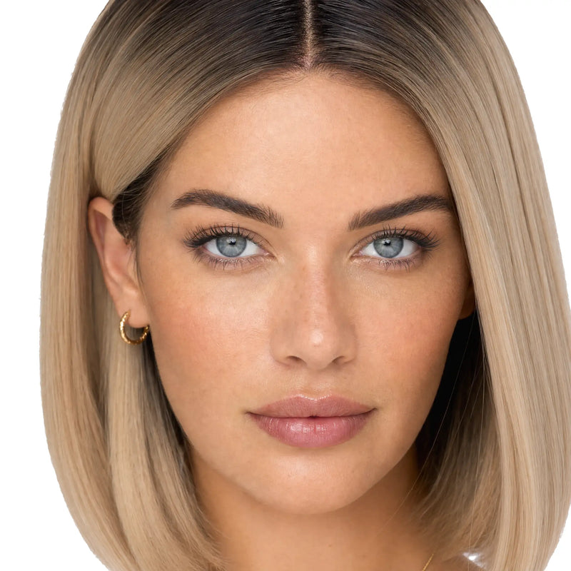 Short Bob Wig 'Sandy': 100% Remy Hair with Swiss Lace