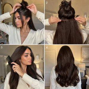 اكستنشن شعر كلبسات مطورة (9 قطع) - شعر أطول وأكثر كثافة في دقائق