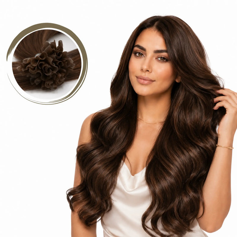 وصلات شعر بالكيراتين – طول وكثافة بمظهر طبيعي يدوم طويلاً