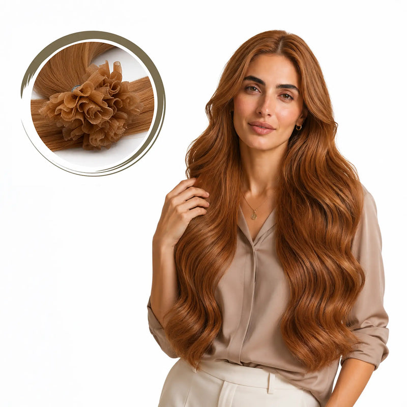 وصلات شعر بالكيراتين – طول وكثافة بمظهر طبيعي يدوم طويلاً