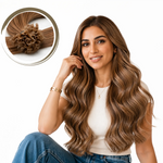 وصلات شعر بالكيراتين – طول وكثافة بمظهر طبيعي يدوم طويلاً