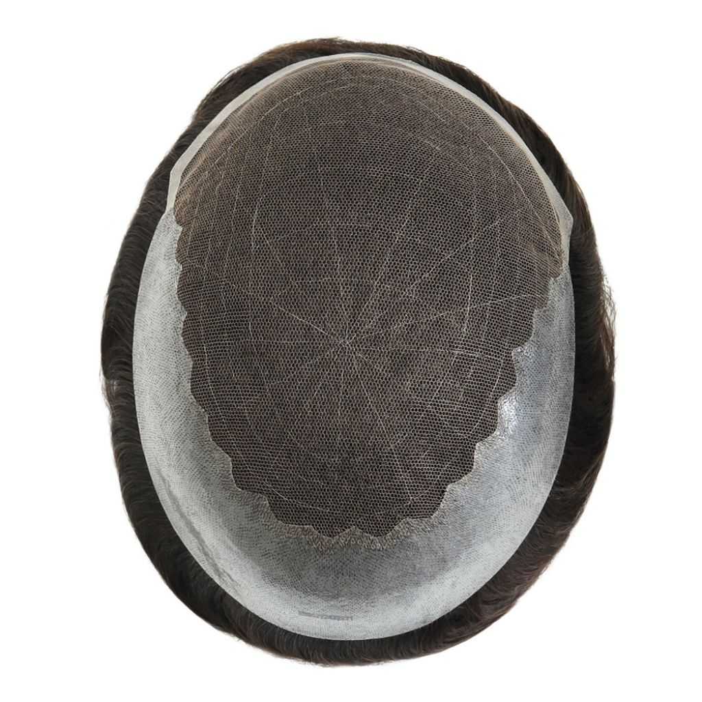 Men's natural hair wig with French net