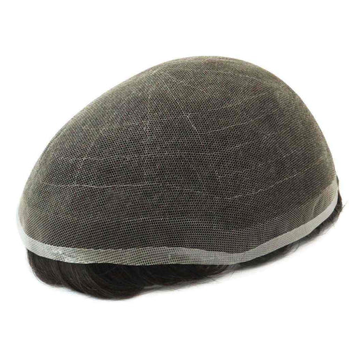 باروكة شعر طبيعي للرجال بالشبكة الفرنسية الكاملة