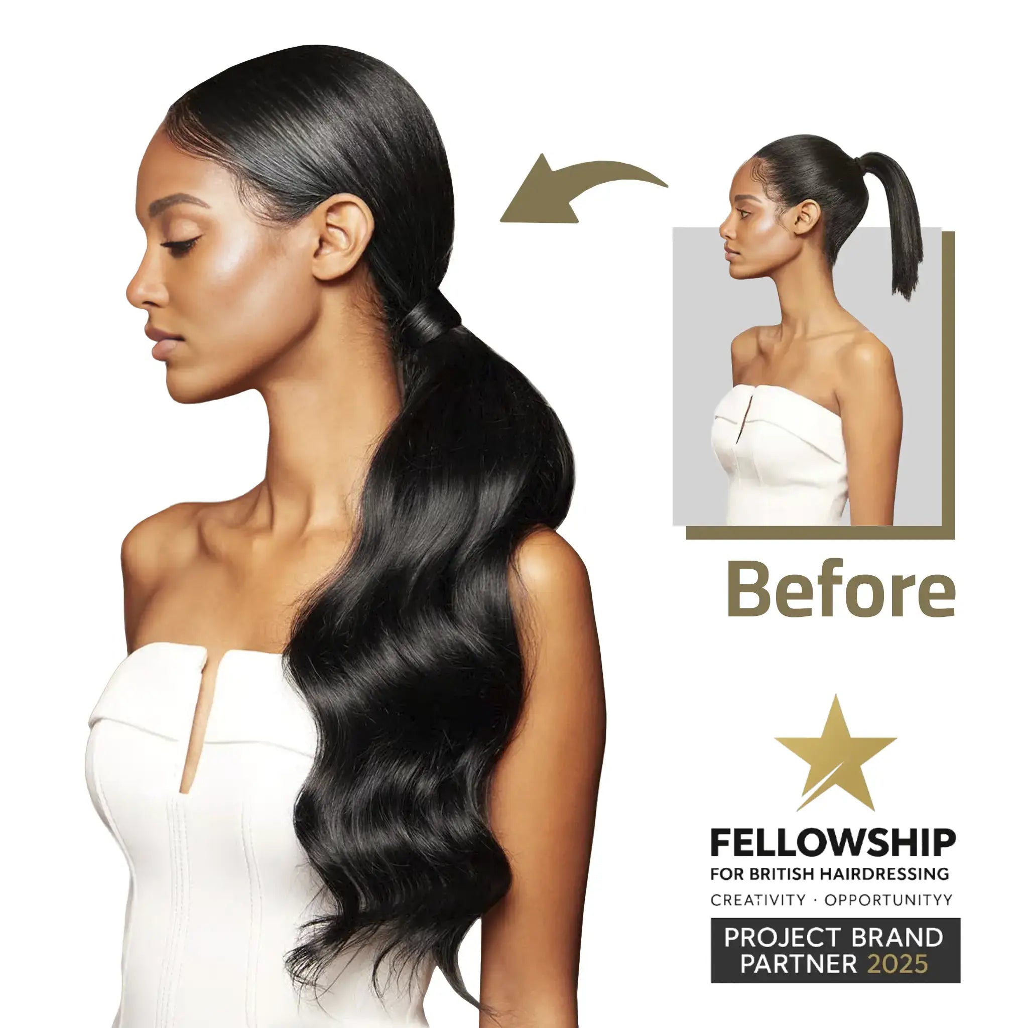 Acestnce a 100% natural hair horse tail to add density and perfect length that enhances your daily look