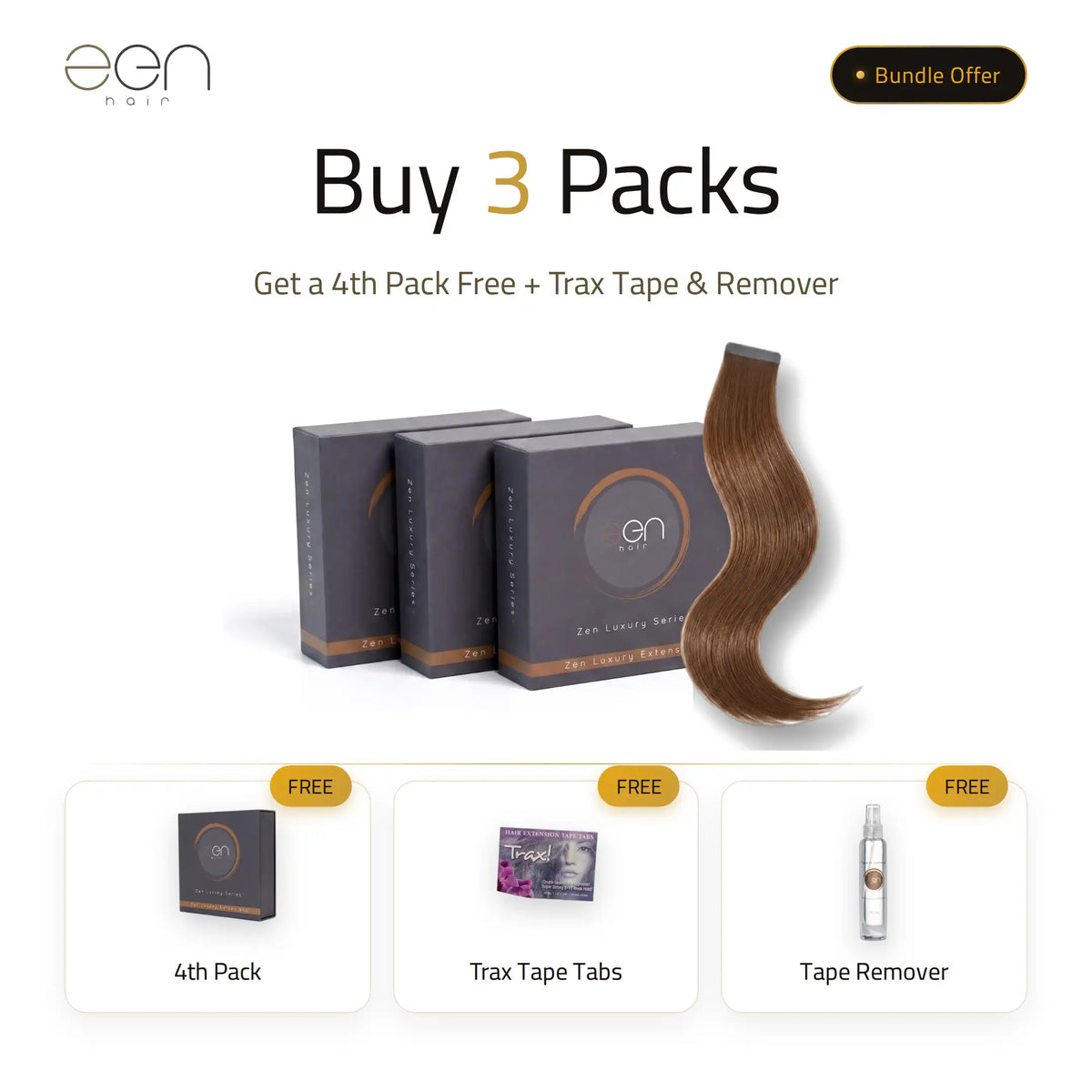 Tape-In Extensions | Buy 3 Packs, Get the 4th + Trax Tape + Remover Free