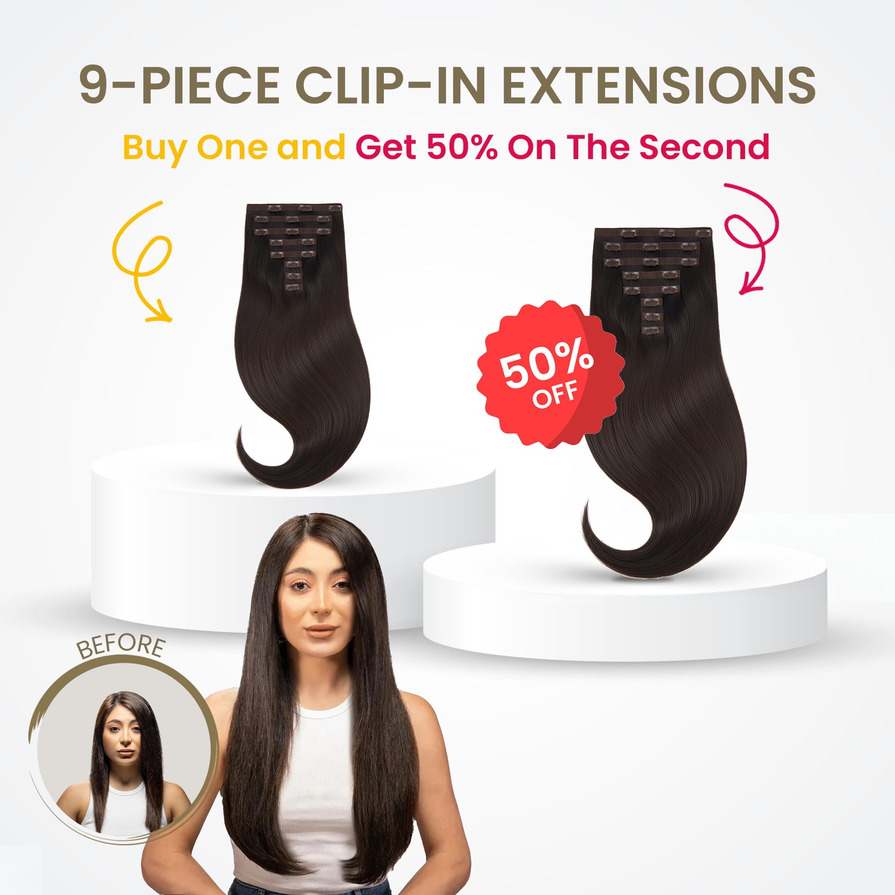 The Savings Offer – Buy 1 & Get 50% OFF the 2nd | Zen Hair Clip-In Extensions