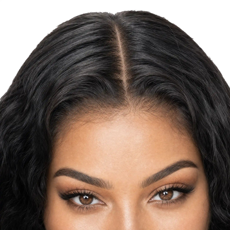 Natural Wavy Wig 'Zeina': 100% Mongolian Hair with Lace Front
