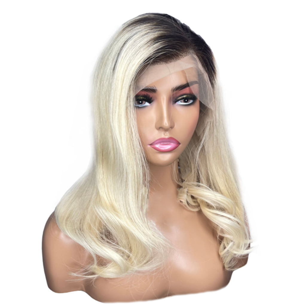 Dark Roots Blonde Ombré Wig with Lace Front (Sophia)